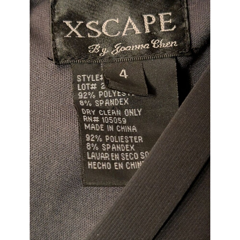 Xscape Joanna Chen sleeveless black evening gown bandage-style bodice mermaid 4 - Picture 3 of 8
